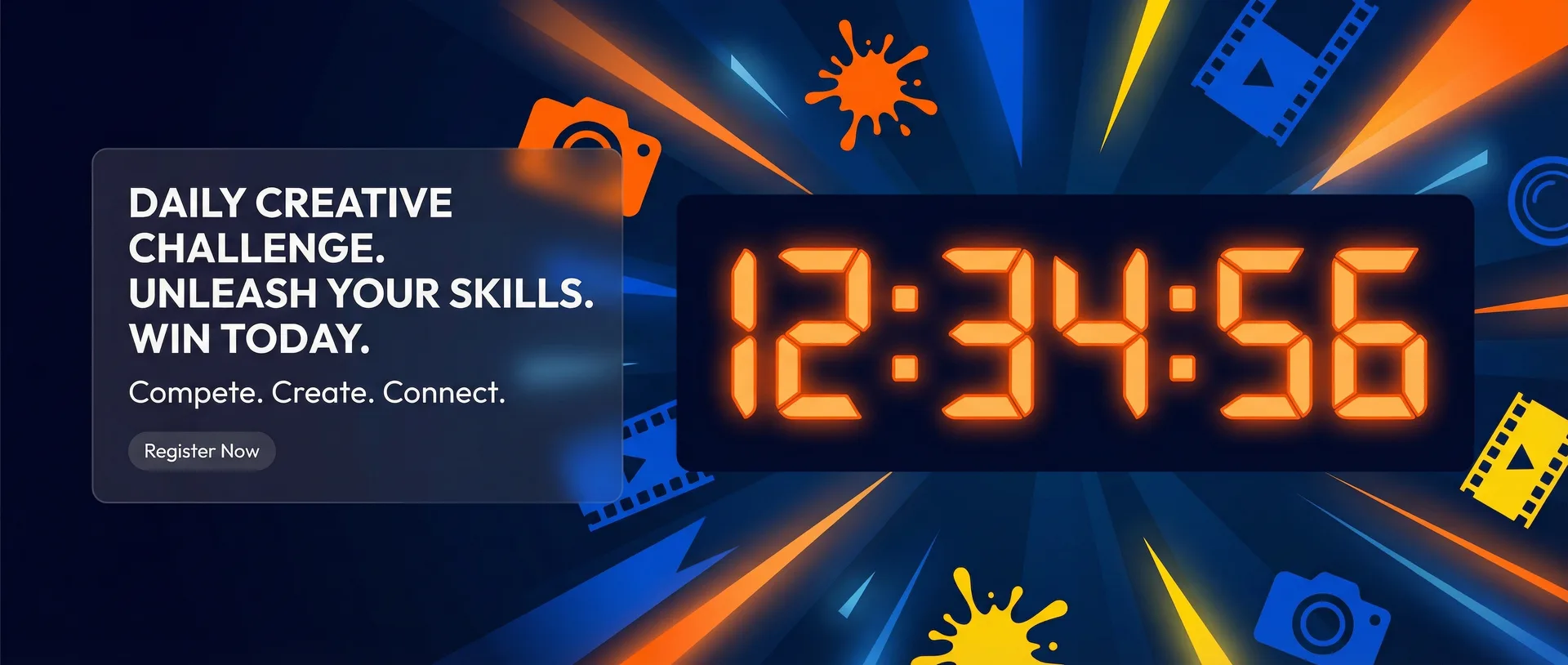 每日大赛 每日创意比赛倒计时横幅